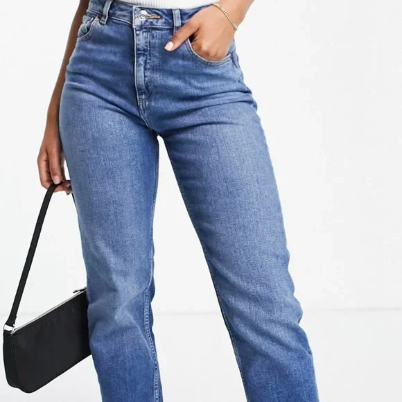 ASOS Jeans Asos Design High Rise Farleigh Slim Mom Jeans In